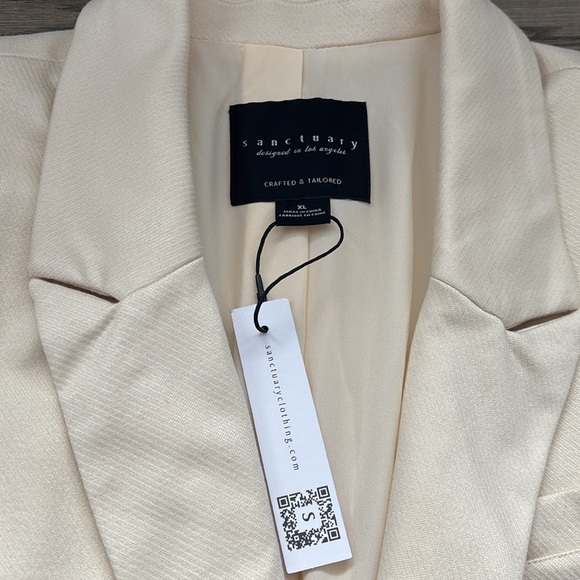 Sanctuary | Mid city one button blazer in sugar cookie / cream colour NWT SizeXL - Picture 7 of 15